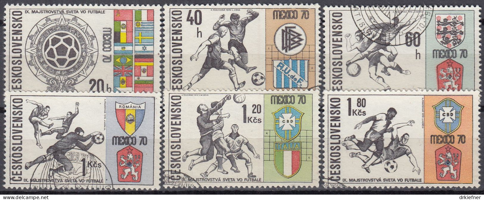 TSCHECHOSLOWAKEI  1958-1963, Gestempelt, Fußball-WM Mexiko, 1970 - Oblitérés