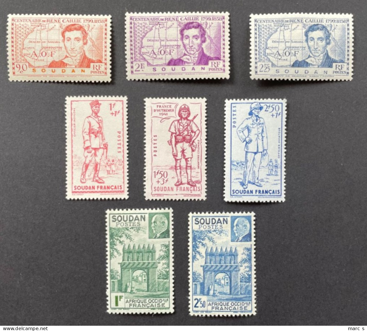 SOUDAN 1939 / 1941 - NEUF*/MH - LOT 3 Séries Complètes YT 100 / 102 + 122 / 124 + 129 / 130 (1) - Unused Stamps