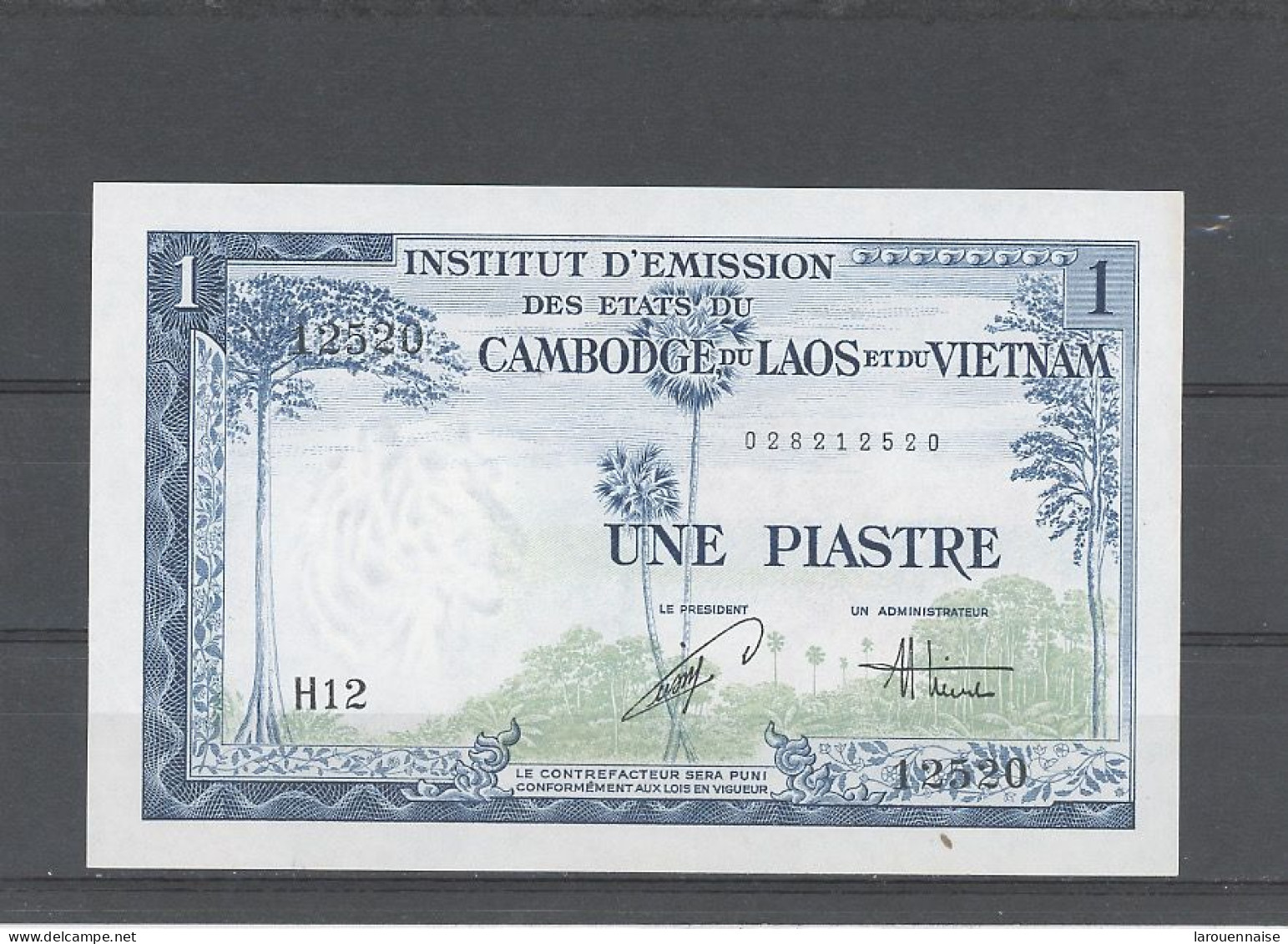 VIET NAM (ETATS ASSOCIÉS ) -1 PIASTRE TYPE 1954 - ETAT SPL - KOLSKY 907 -WPM 105- - Vietnam