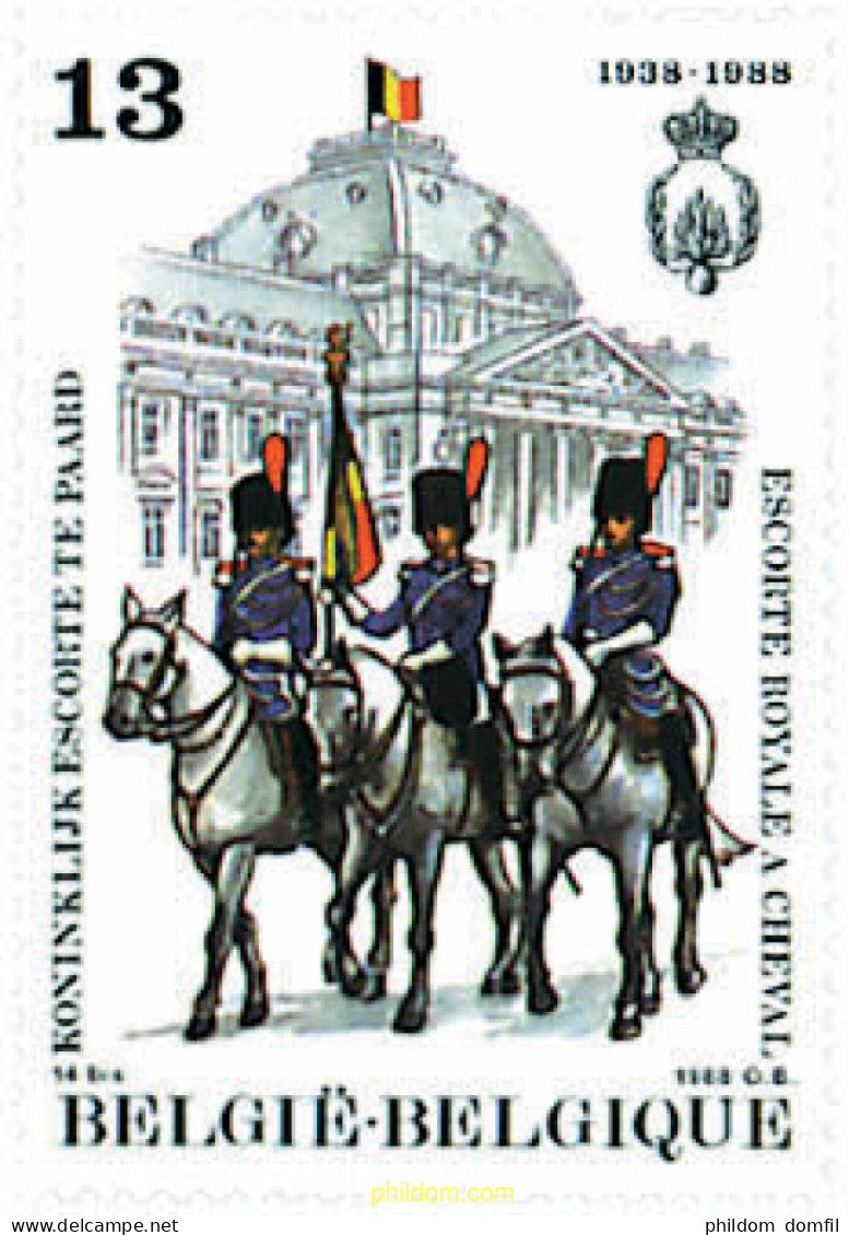 85405 MNH BELGICA 1988 50 ANIVERSARIO DE LA ESCOLTA REAL A CABALLO - Otros & Sin Clasificación