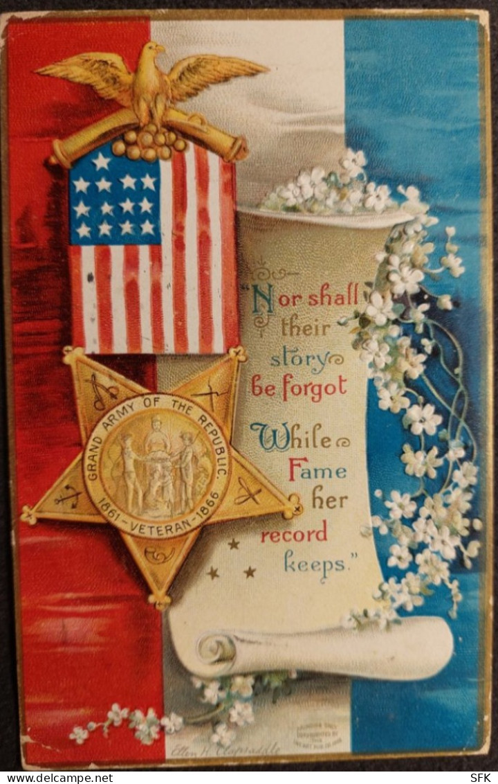 1906 Veteran Star And Flag Vintage Card I/II F 226 - Sonstige & Ohne Zuordnung
