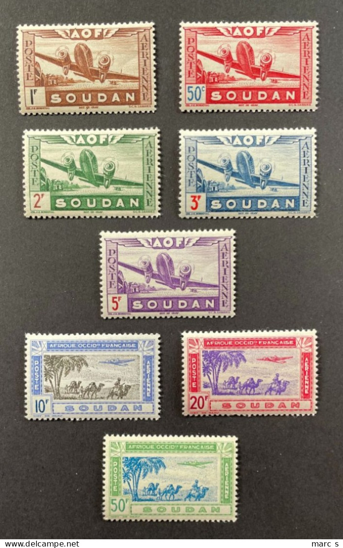 SOUDAN 1942 - NEUF**/MNH - LUXE - Série Complète POSTE AERIENNE PA 10 / 17 - Neufs