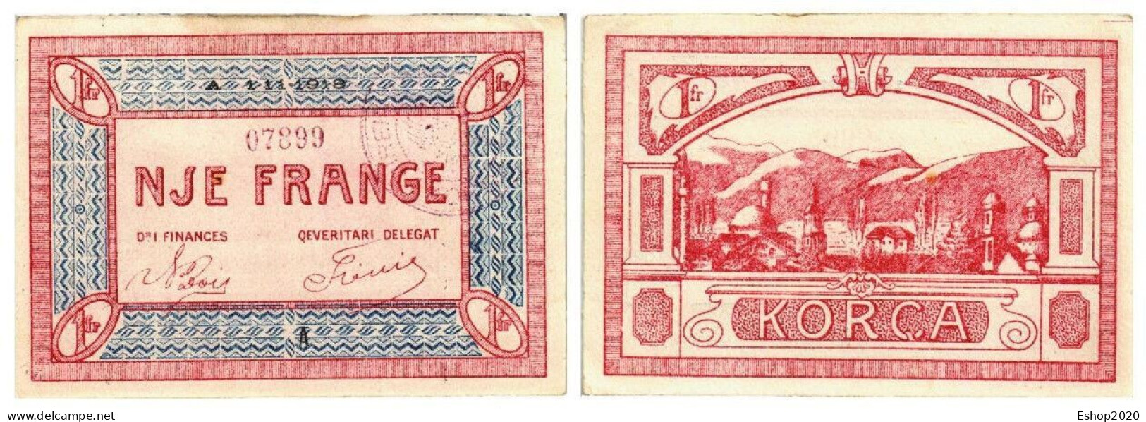 Albania Regional Banknote Of Korca Year 1918 - Albanie