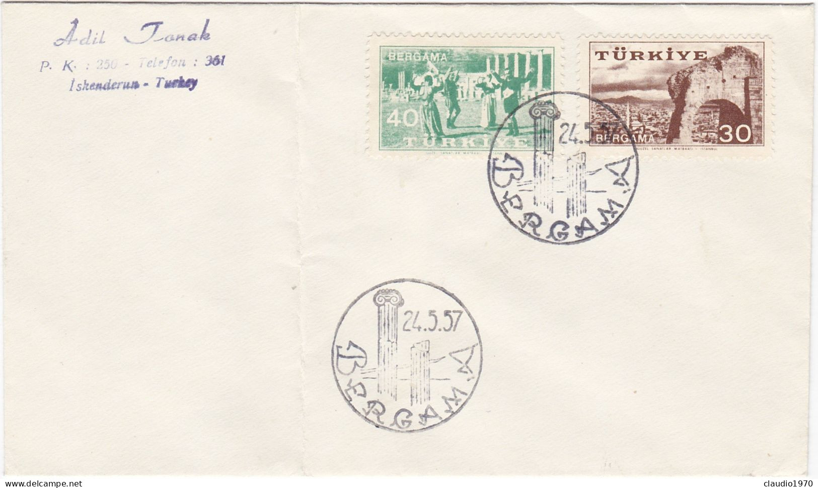 TURCHIA - FDC - BUSTA - 1957 - FDC