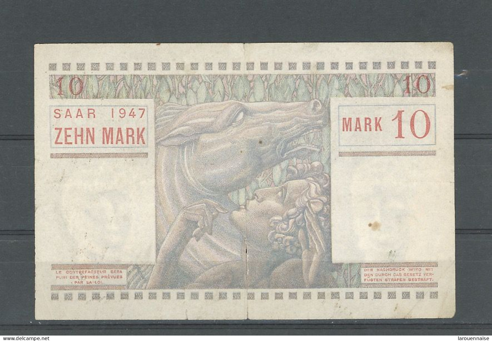 SARRE -OCCUPATION FRANÇAISE -1947- 10 MARK -ETAT TB  -FAYETTE VF47-1 - [ 8] Saarland - Sarre