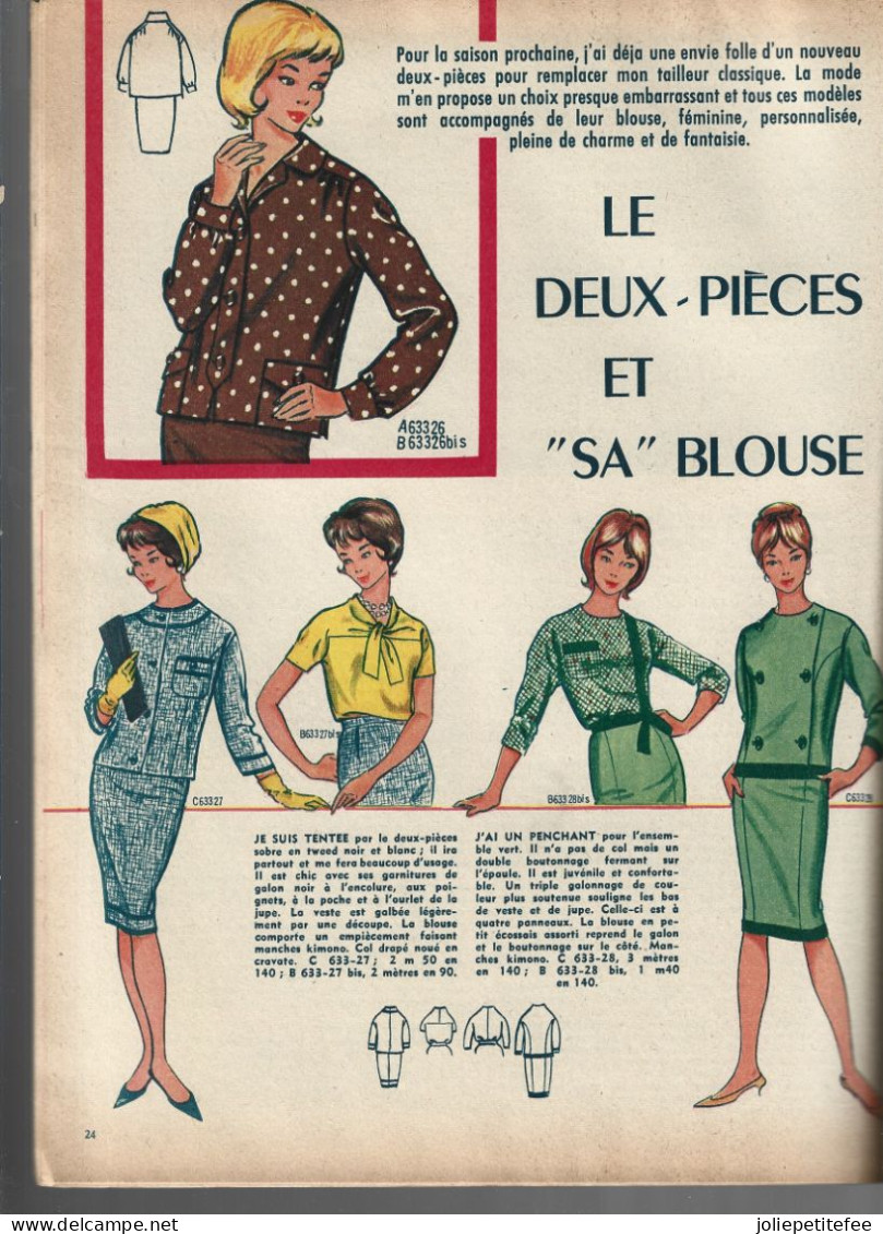 Magazine: N°633 -  1961    " MODE DE PARIS + PATRON MODELE FILLE 10 à 12 ANS. - Moda