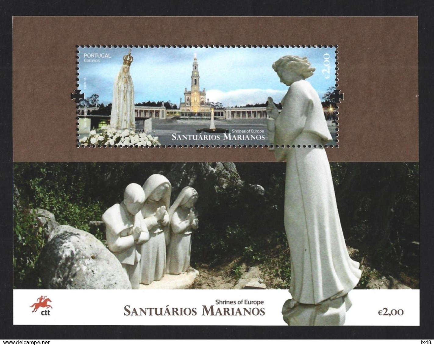 Block Of Marian Sanctuary Of Fátima, Cova Da Iria. Little Shepherds Of Fátima. Sanctuaries Of Europe. Blok Van Het Maria - Cristianismo