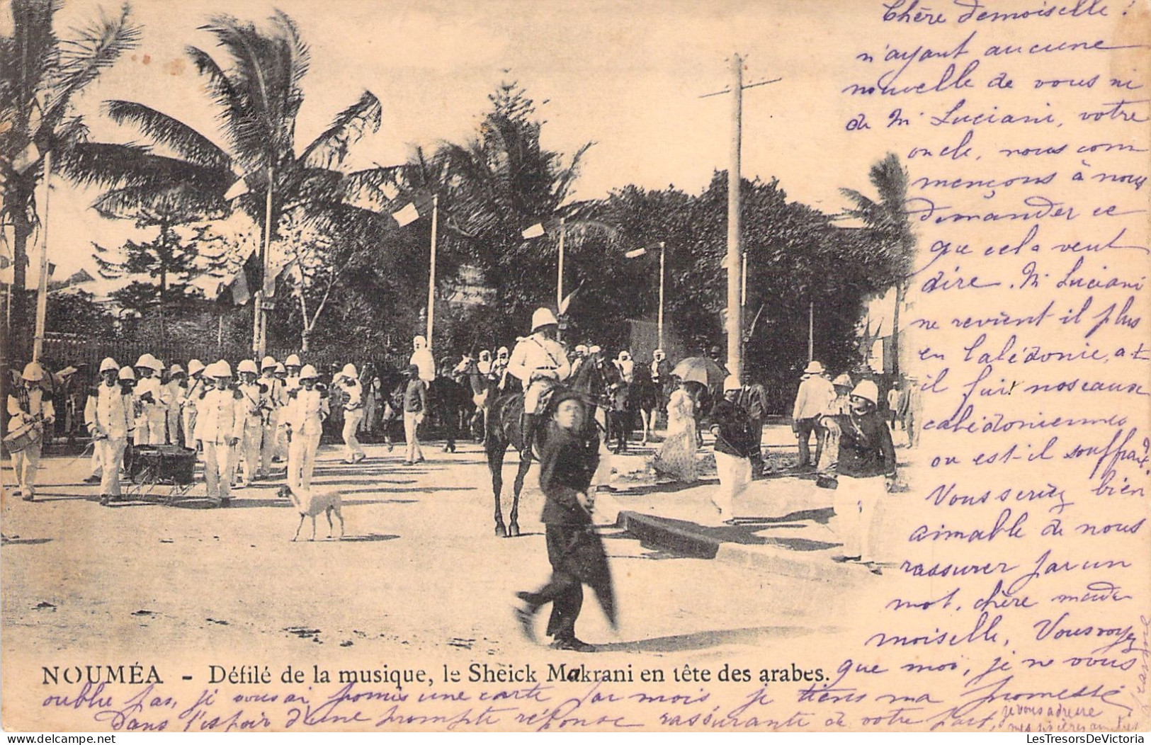 Nouvelle Calédonie  - Noumea - Defile De La Musique - Le Sheick Makrani En Tete Des Arabes 1905 - Carte Postale Ancienne - New Caledonia