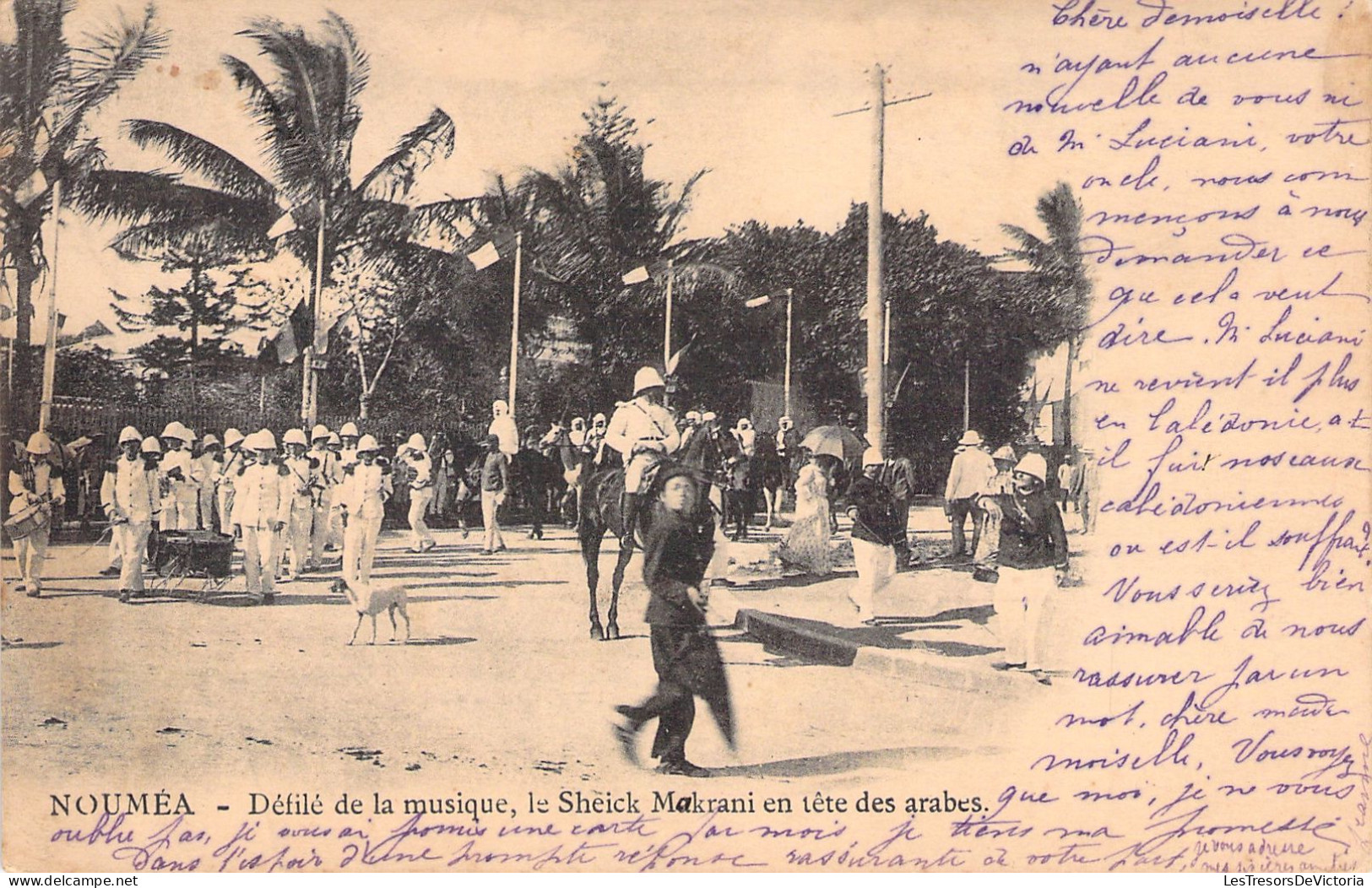 Nouvelle Calédonie  - Noumea - Defile De La Musique - Le Sheick Makrani En Tete Des Arabes 1905 - Carte Postale Ancienne - Nieuw-Caledonië