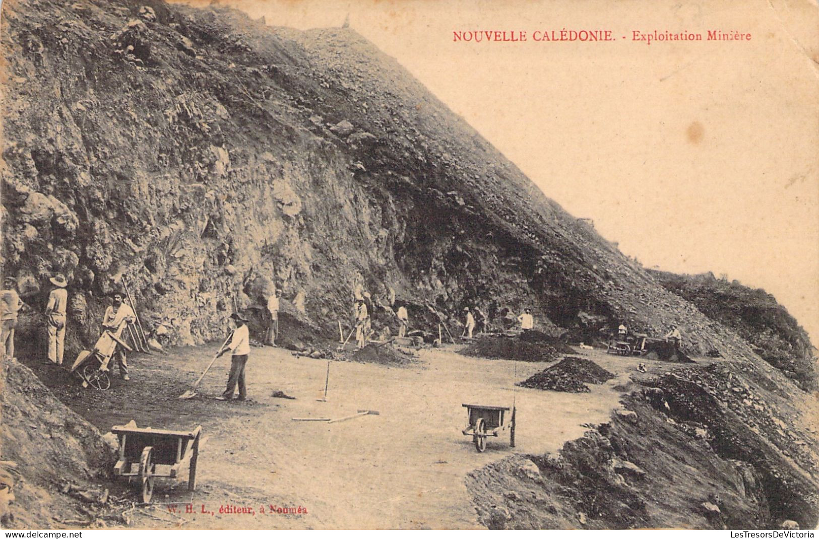 Nouvelle Calédonie  - Explotation Miniere - Brouettes - Animé - Carte Postale Ancienne - New Caledonia