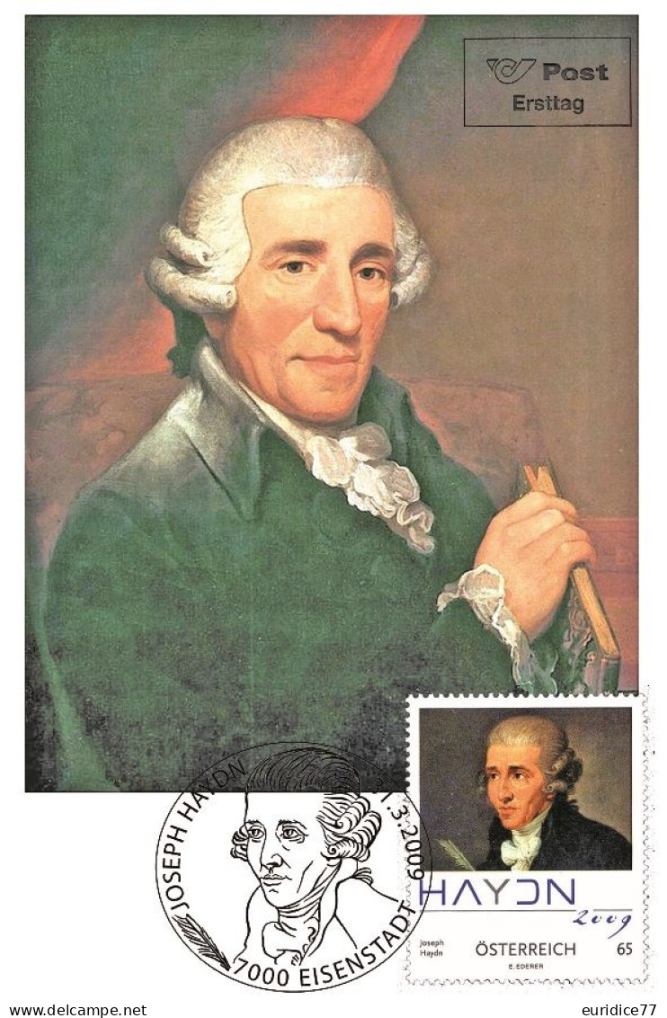 Austria 2009 - Joseph Haydn Carte Maximum - Maximum Cards