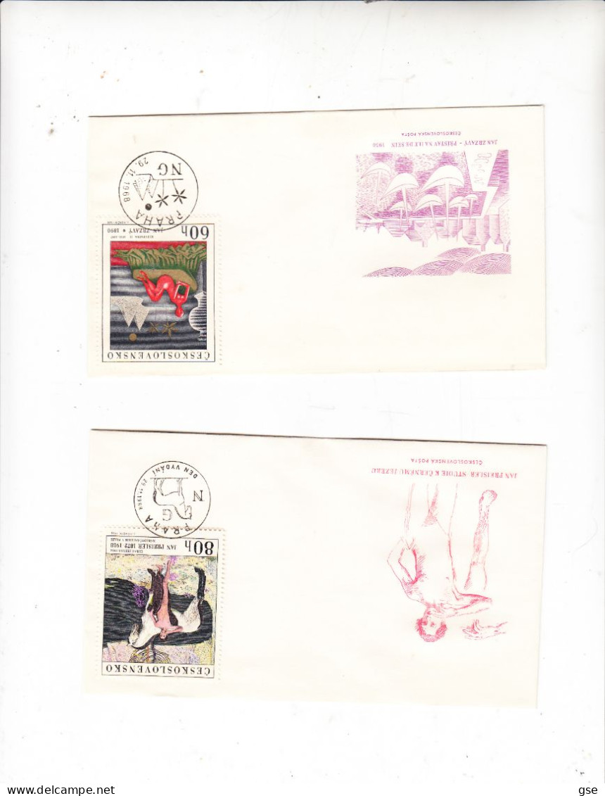CECOSLOVACCHIA 1968 - Yvert  186/90 - Arte - Pittura - Lettres & Documents