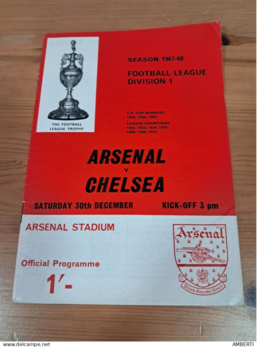 Programa Arsenal Chelsea Temporada 1967/68 - Deportes