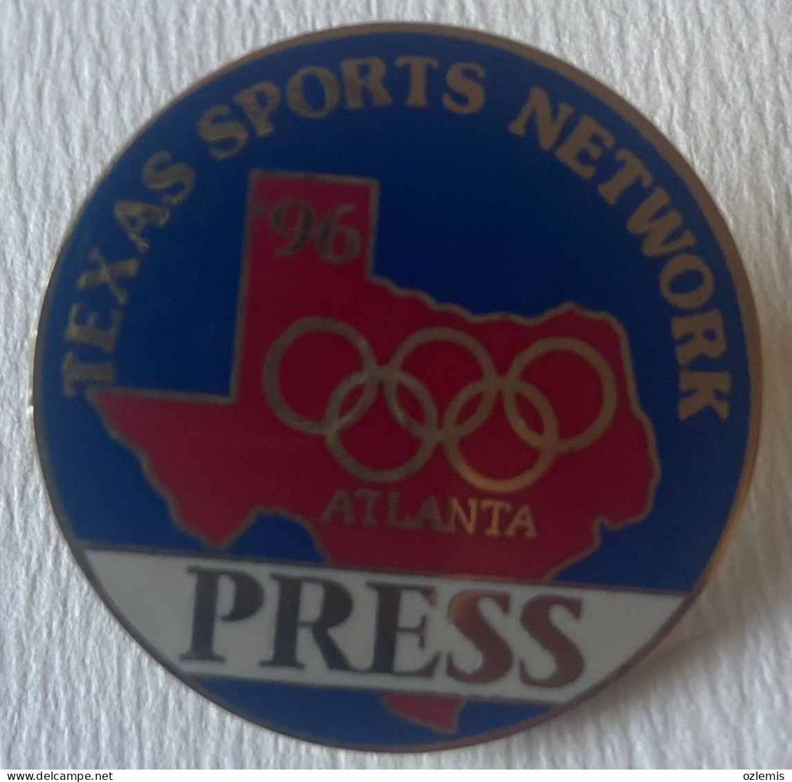 ATLANTA 96 ,TEXAS SPORTS NETWORK ,PRESS ,PIN,BADGE - Olympic Games