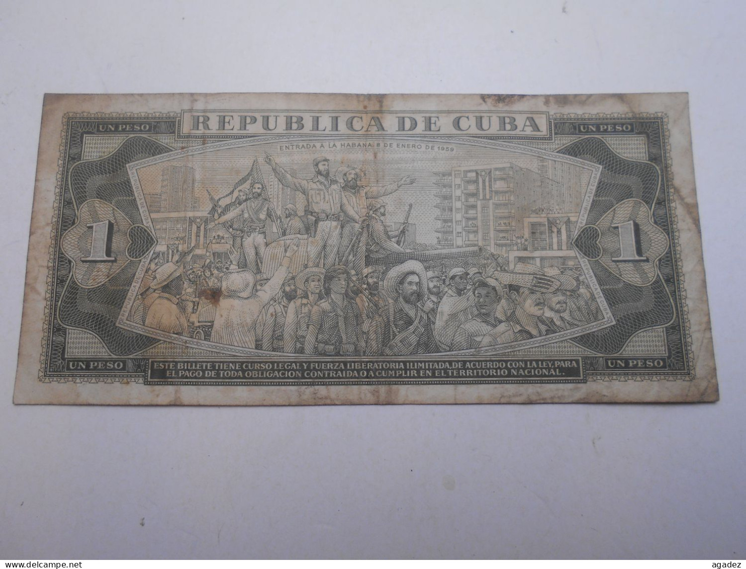 Ancien Billet De Banque Cuba 1961 Un Peso - Cuba