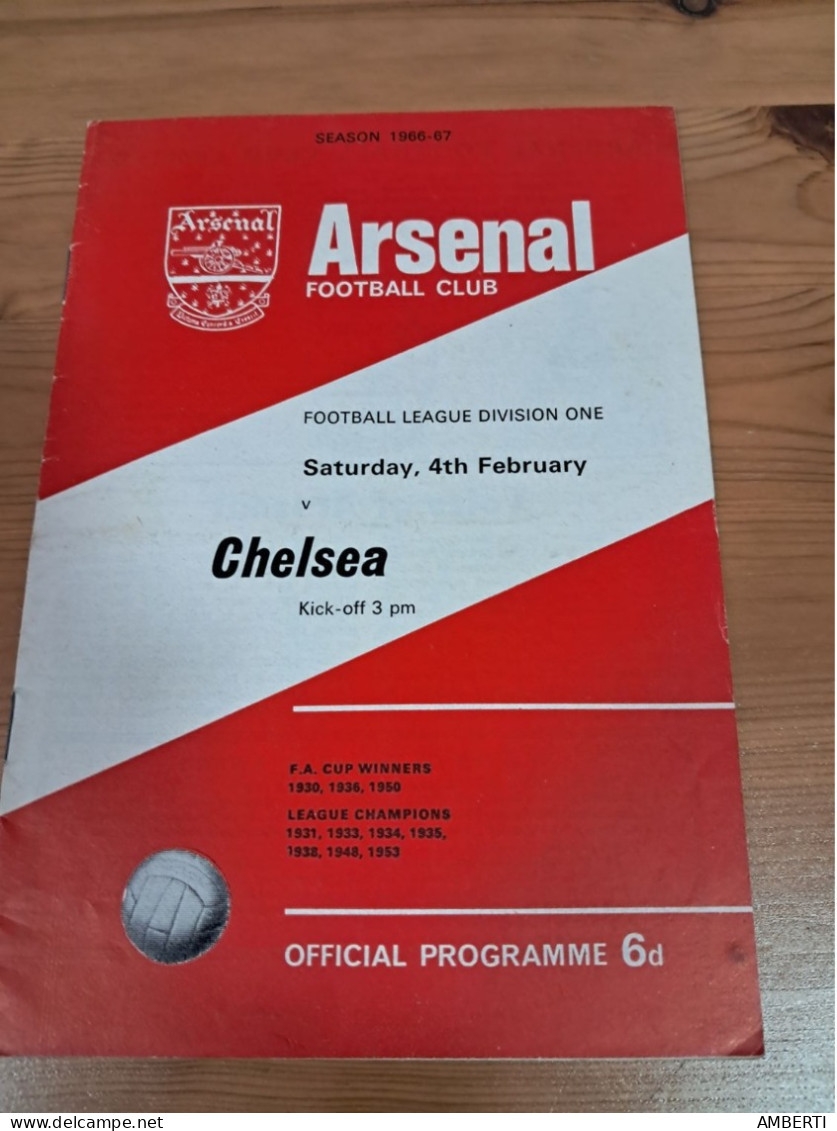 Programa Arsenal Chelsea Temporada 1966/67 - Sports