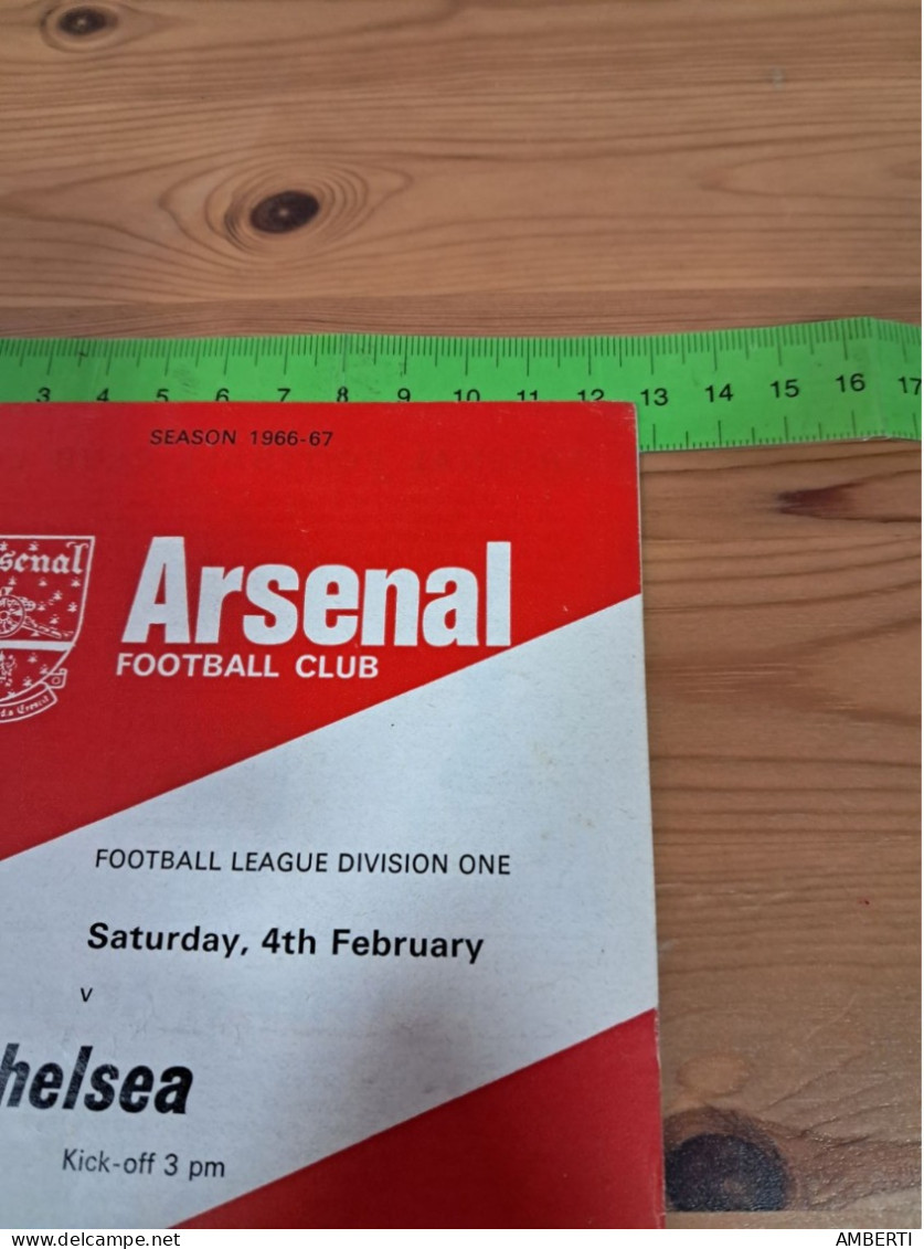 Programa Arsenal Chelsea temporada 1966/67