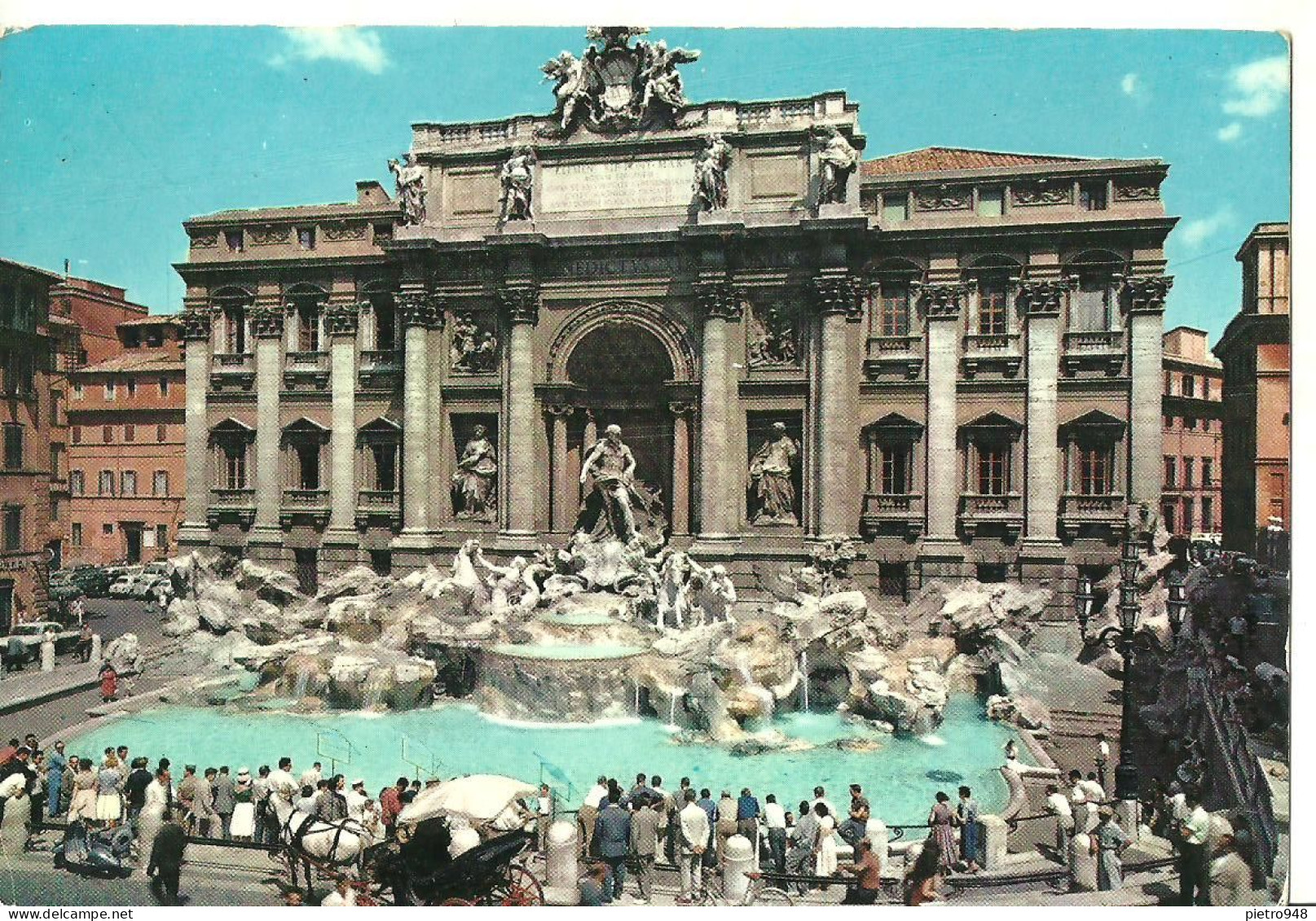 Roma (Lazio) Fontana Di Trevi, Trevi's Fountain, Fontaine De Trevi, Der Brunnen Von Trevi, Vespa E Carrozza Con Cavallo - Fontana Di Trevi