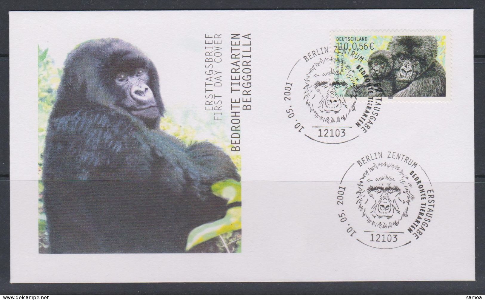 Allemagne RFA FDC 2001 2014 Faune Gorille De Montagne Avec Jeune - FDC