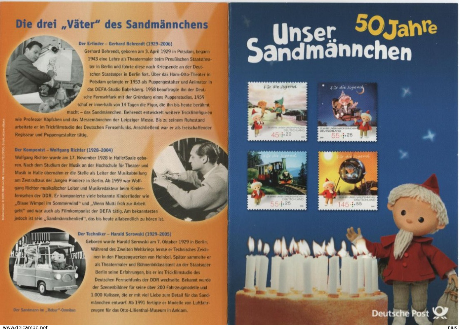 Germany Deutschland 2009 Fur Die Jugend, 50 Jahre Fernsehsendung, Unser Sandmännchen, Film Cinema, Berlin - 2001-2010