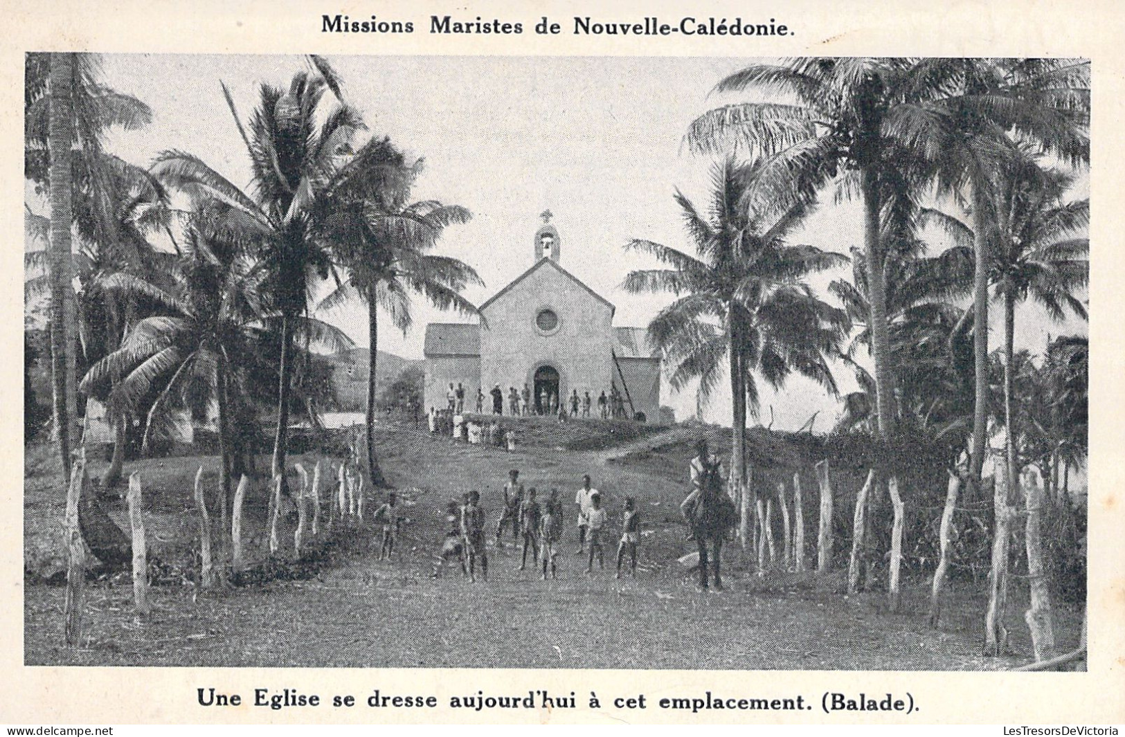 Nouvelle Calédonie  - Missions Maristes - Missionnaires - Une église Se Dresse à Cet Emplacement- Carte Postale Ancienne - Nuova Caledonia