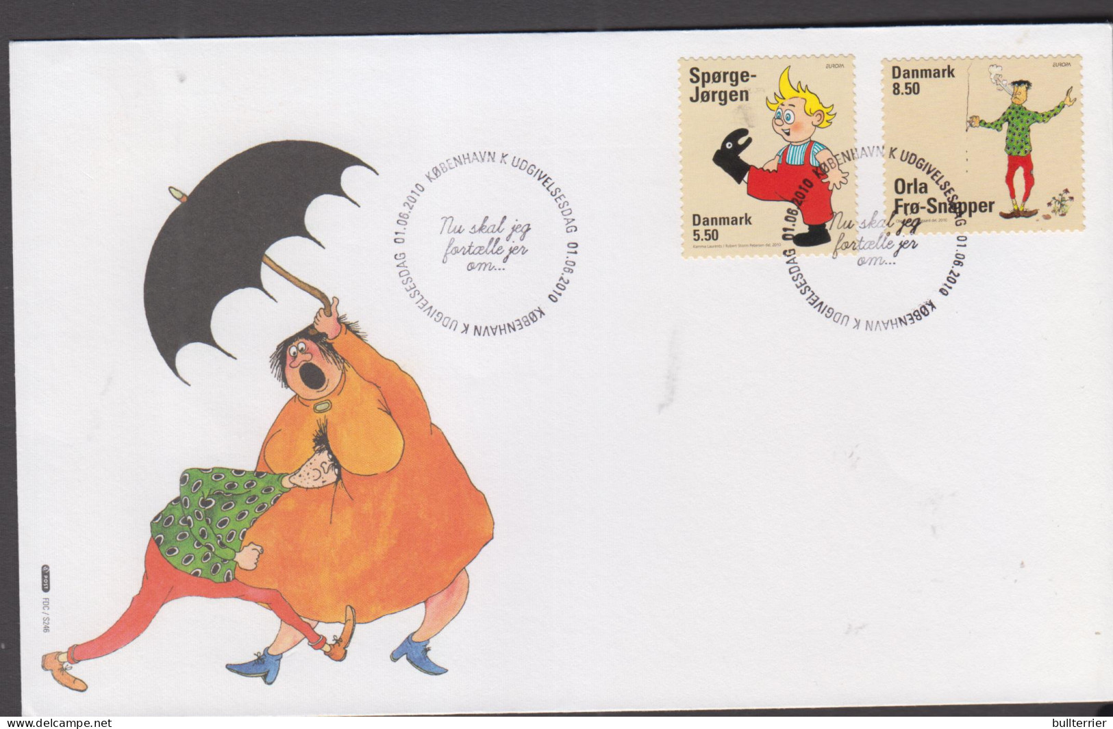 DENMARK - 2010 -  CARTTONS SET OF 2  ON ILLUSTRATED FDC  - Briefe U. Dokumente