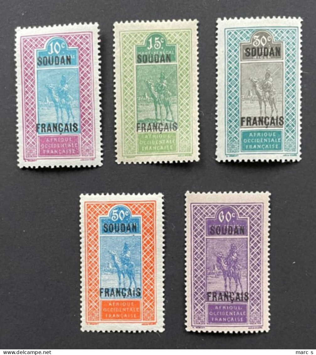 SOUDAN 1925 - NEUF*/MH  - Série Complète YT 37 / 41 - Unused Stamps