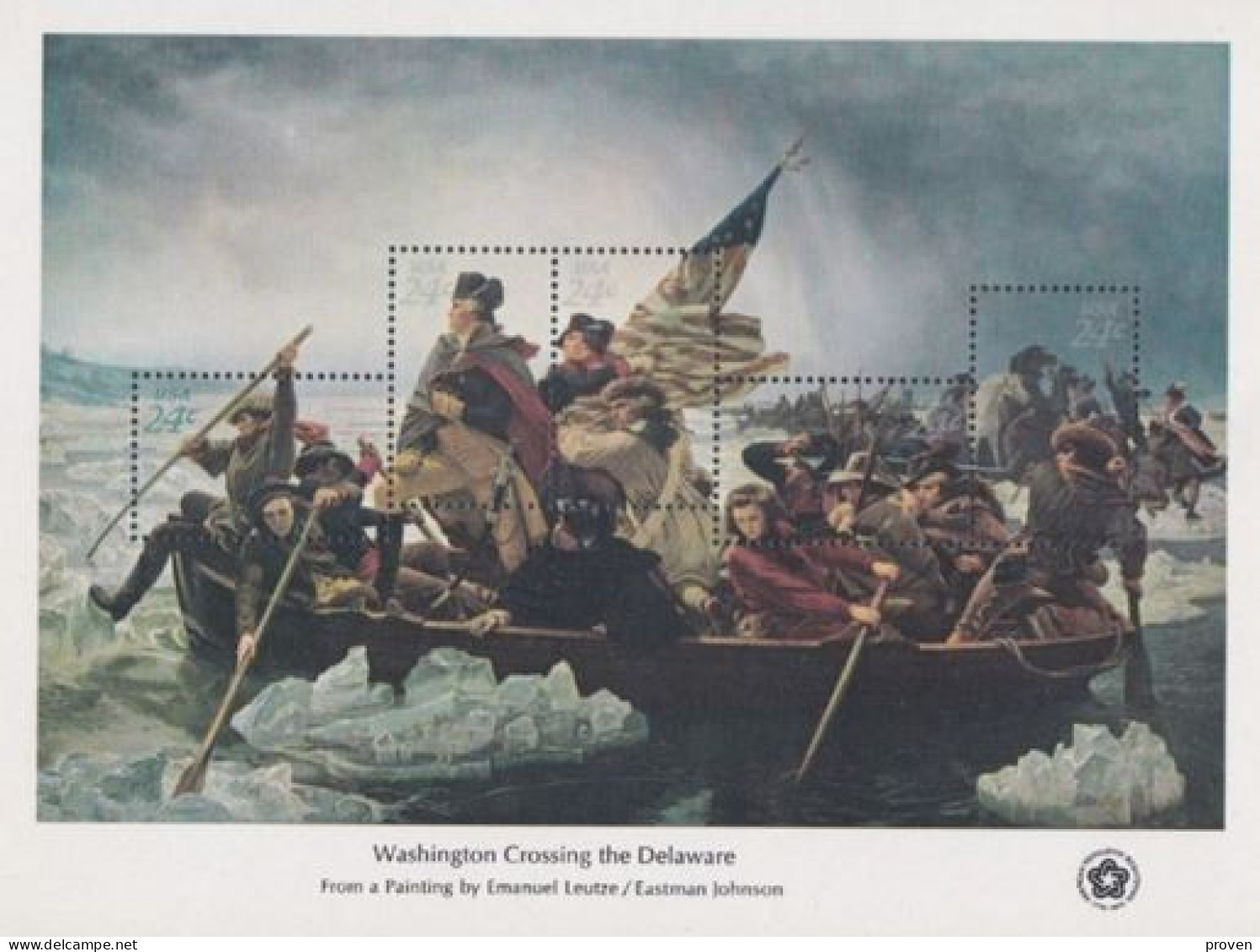 Bloc Washington Crosssing The Delaware 1976 American Révolution Bicentenaire - Nuovi