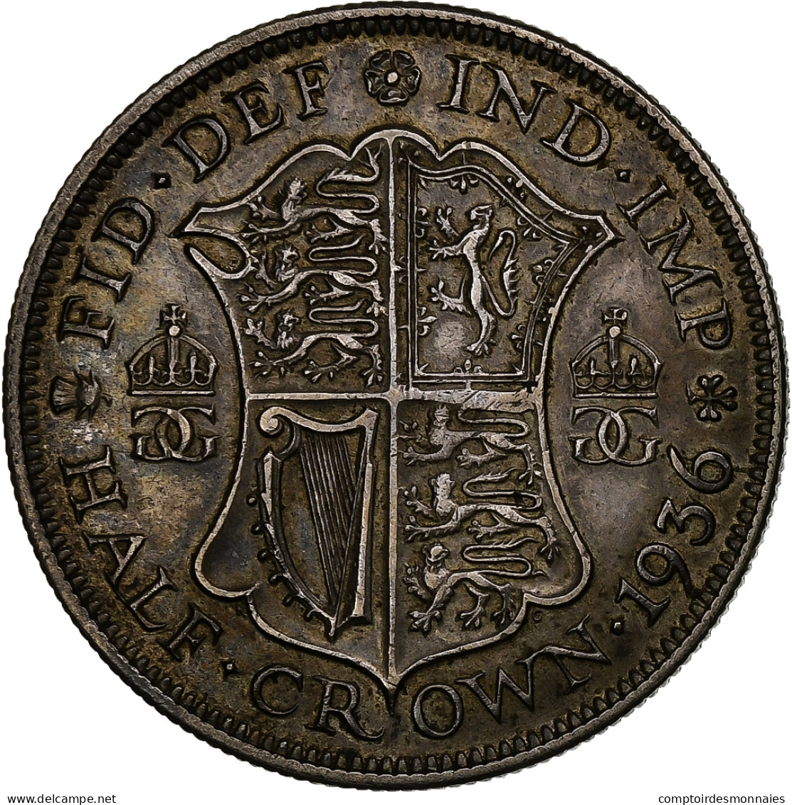 Grande-Bretagne, George V, 1/2 Crown, 1936, Argent, TTB+, KM:835 - K. 1/2 Crown