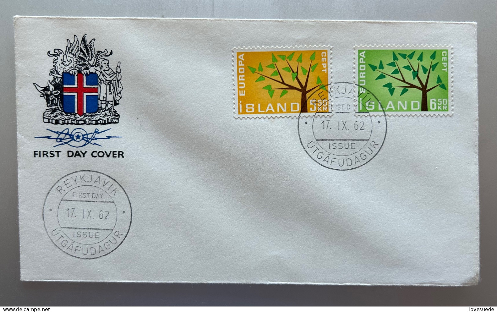 Islande FDC 17/09/1962 - FDC