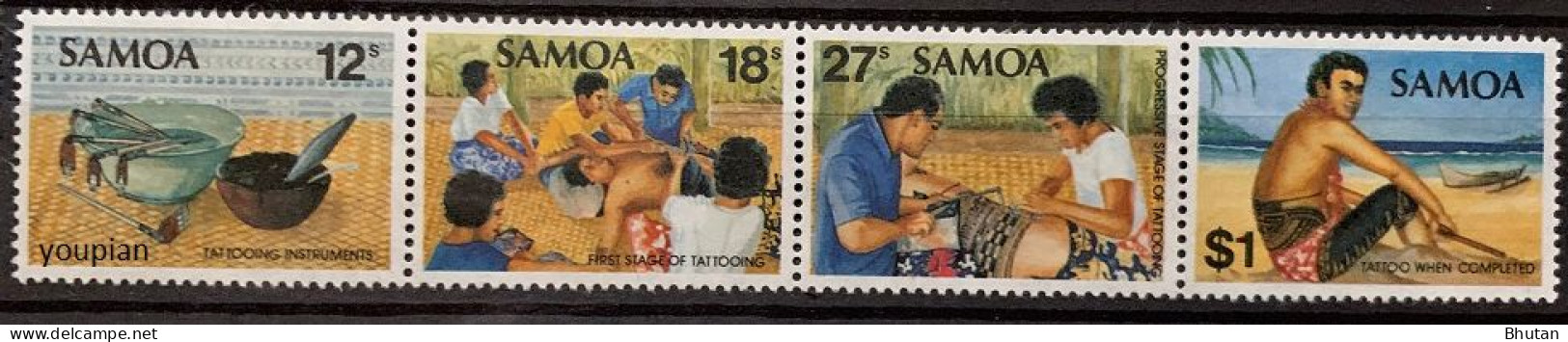 Samoa 1981, Tattoo, MNH Stamps Strip - Samoa