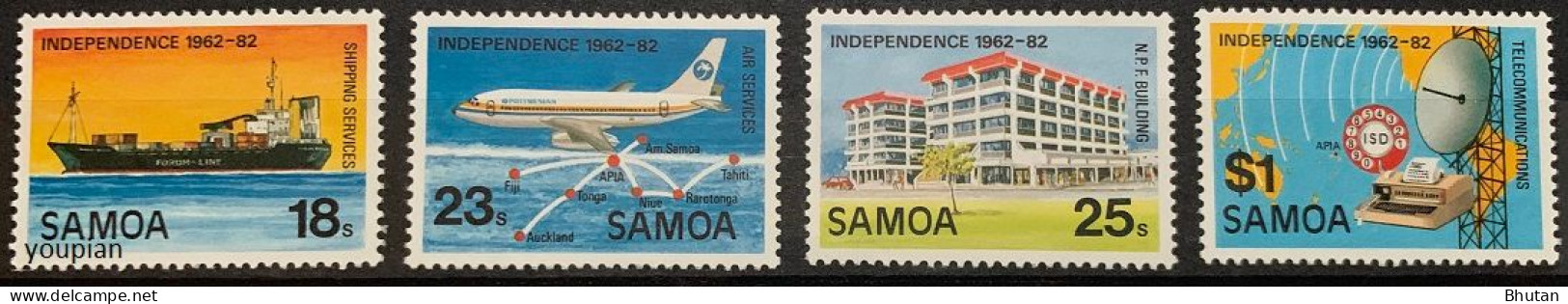 Samoa 1982, 20th Anniversary Of The Independence, MNH Stamps Set - Samoa