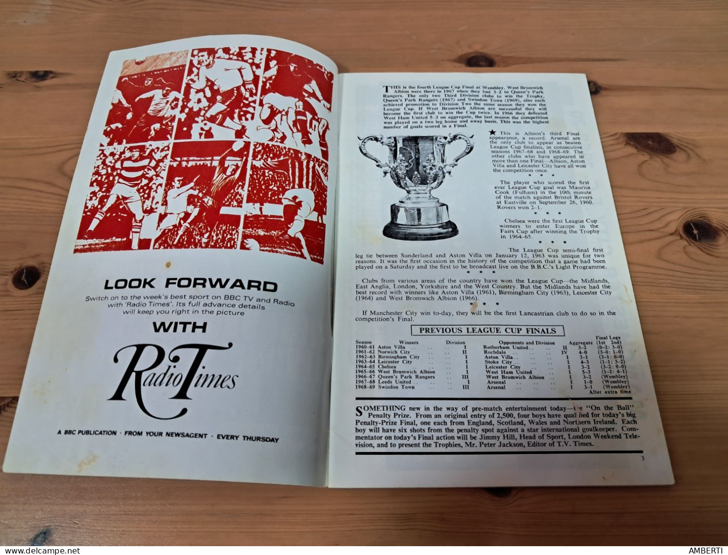 Programa Final De La Copa De La Liga 1970 Entre Manchester City Y West Bromwich Albion - Sport