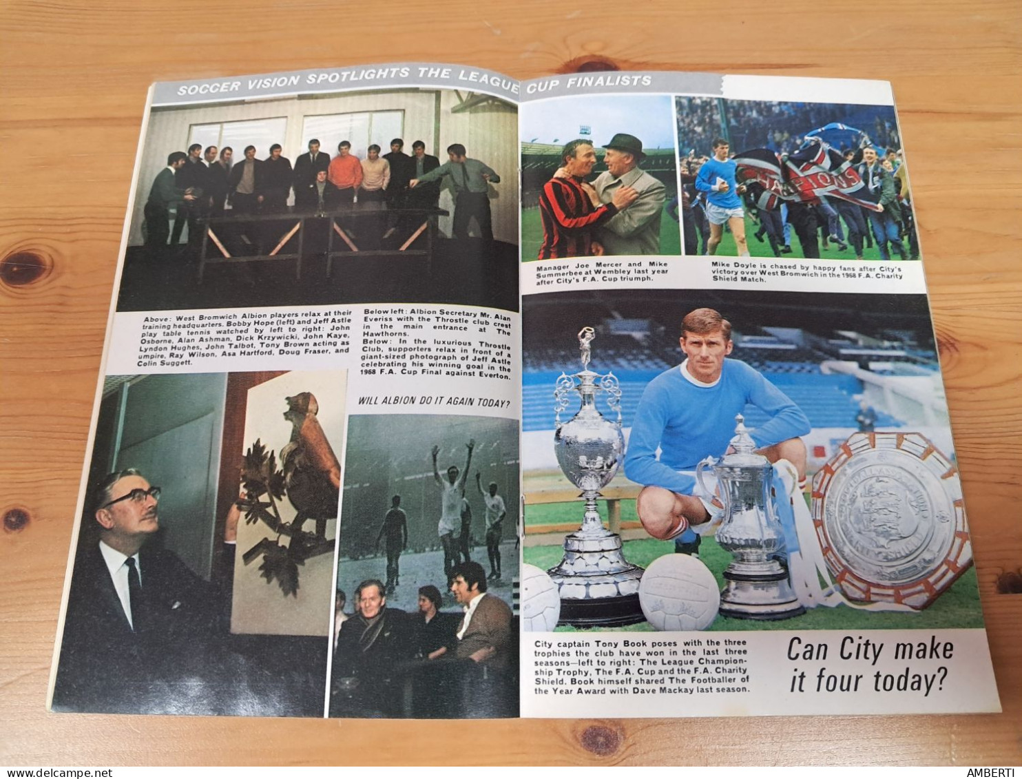 Programa Final de la copa de la Liga 1970 entre Manchester City y West Bromwich Albion