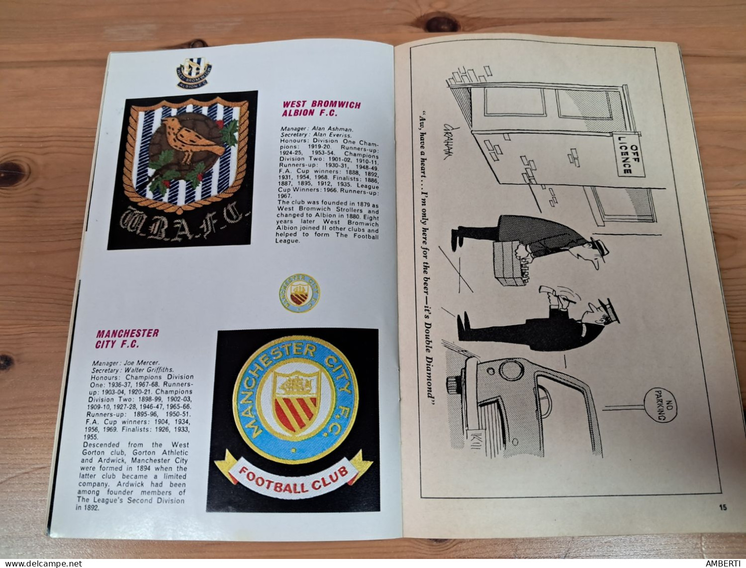 Programa Final de la copa de la Liga 1970 entre Manchester City y West Bromwich Albion