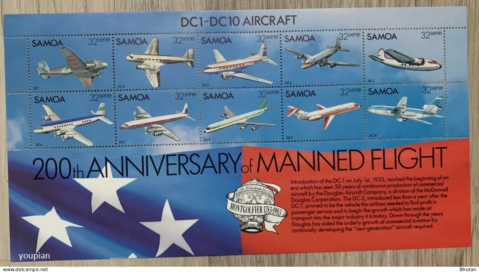 Samoa 1983, 200th Anniversary Of Manned Flight, MNH S/S - Samoa