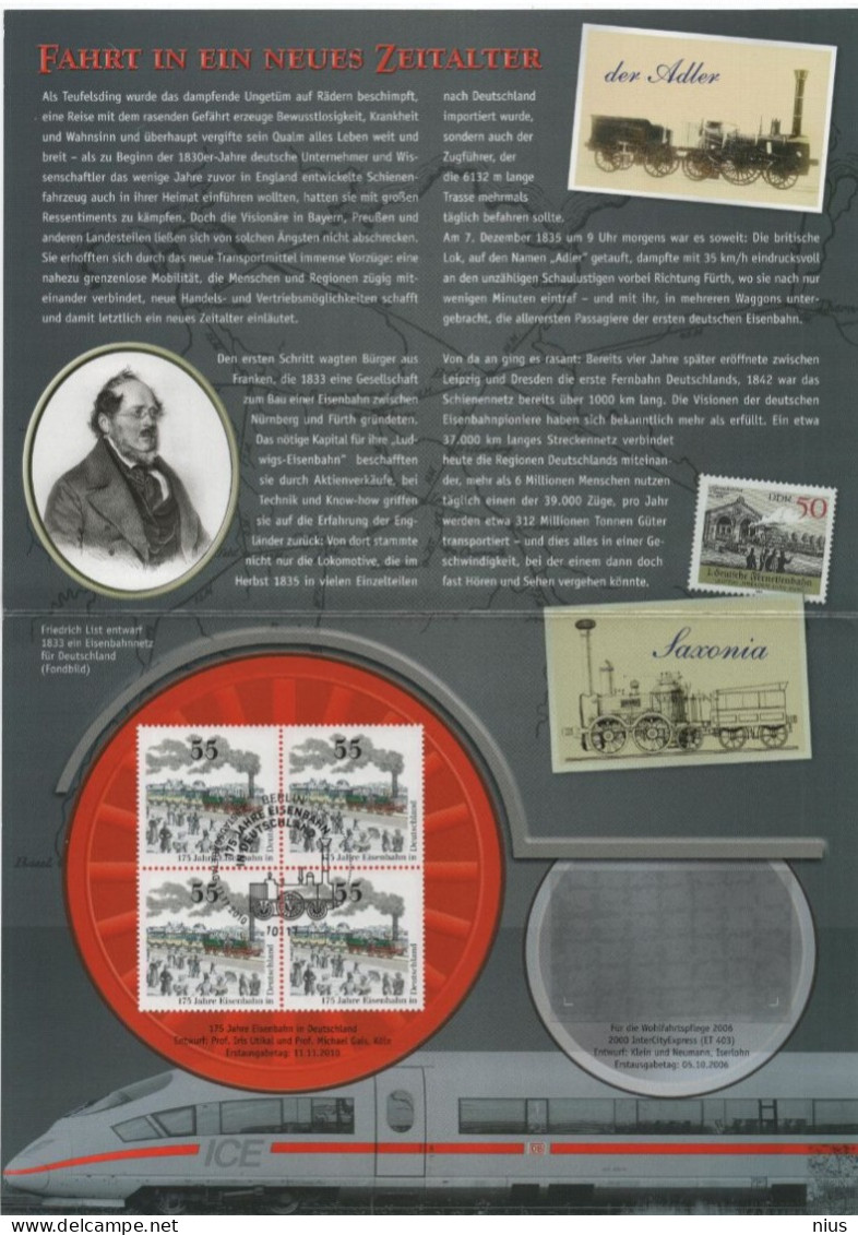Germany Deutschland 2010 175 Jahre Eisebahn, Train Railroad Railway, Berlin - 2001-2010
