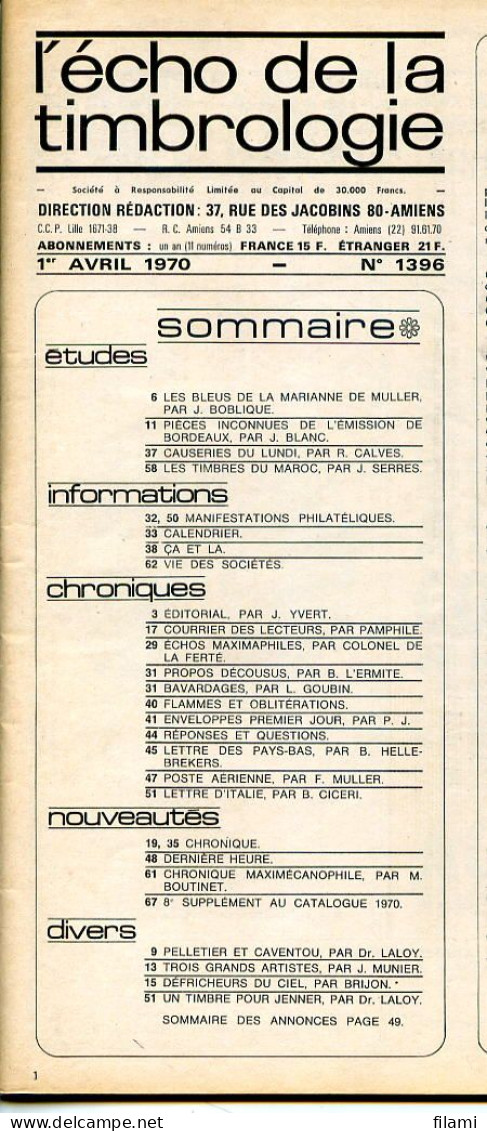 L'écho De La Timbrologie,Marianne Muller,tête-bêche Ceres,George Sand Nohant,Daguin,taxation Franchise,Nouvelle Calédoni - Français (àpd. 1941)