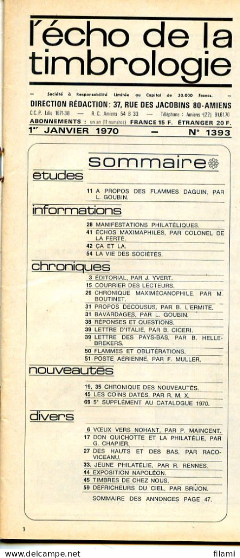 L'écho De La Timbrologie,Marianne Muller,tête-bêche Ceres,George Sand Nohant,Daguin,taxation Franchise,Nouvelle Calédoni - Frans (vanaf 1941)