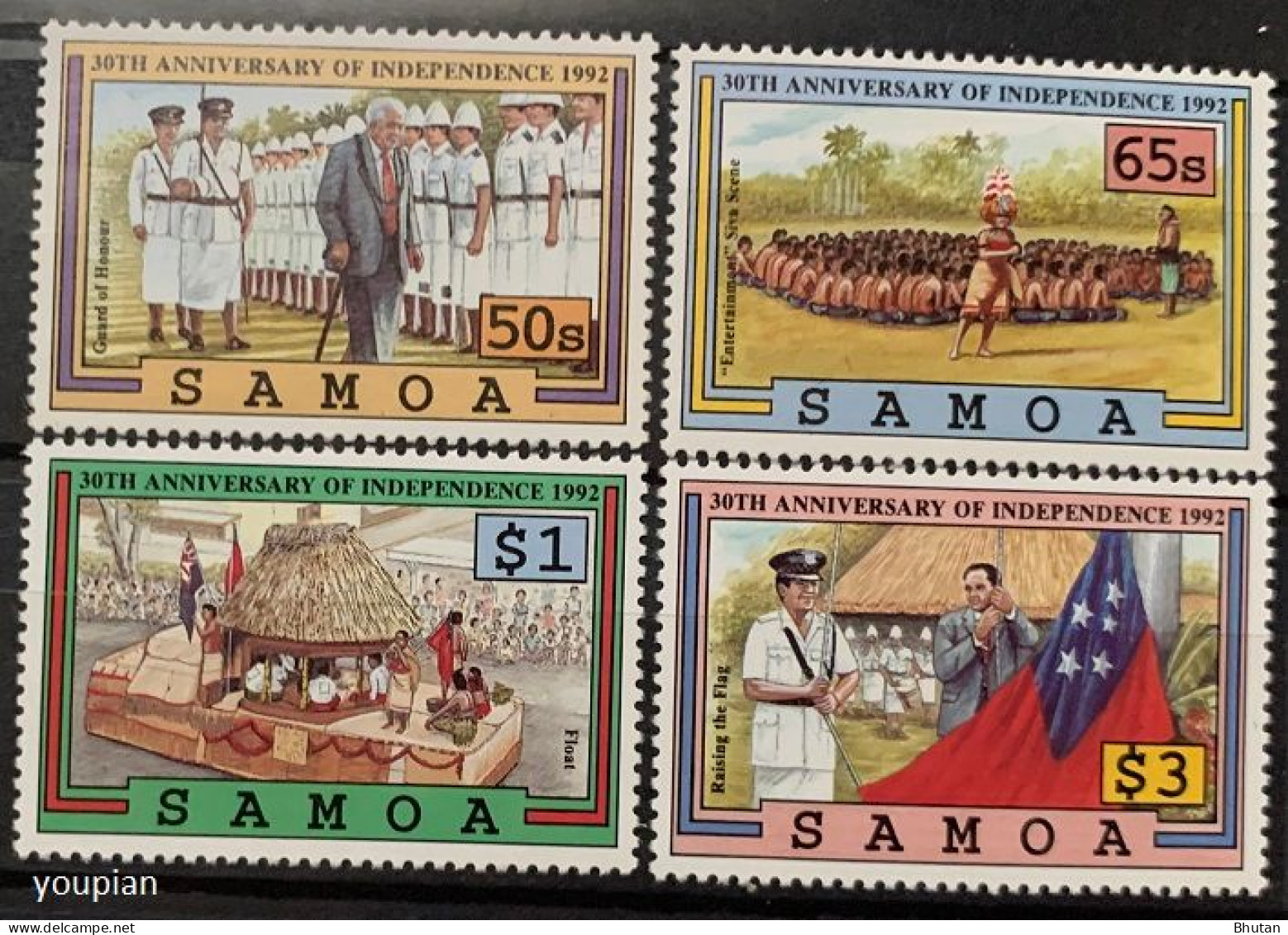 Samoa 1992, 30th Anniversary Of Independence, MNH Stamps Set - Samoa