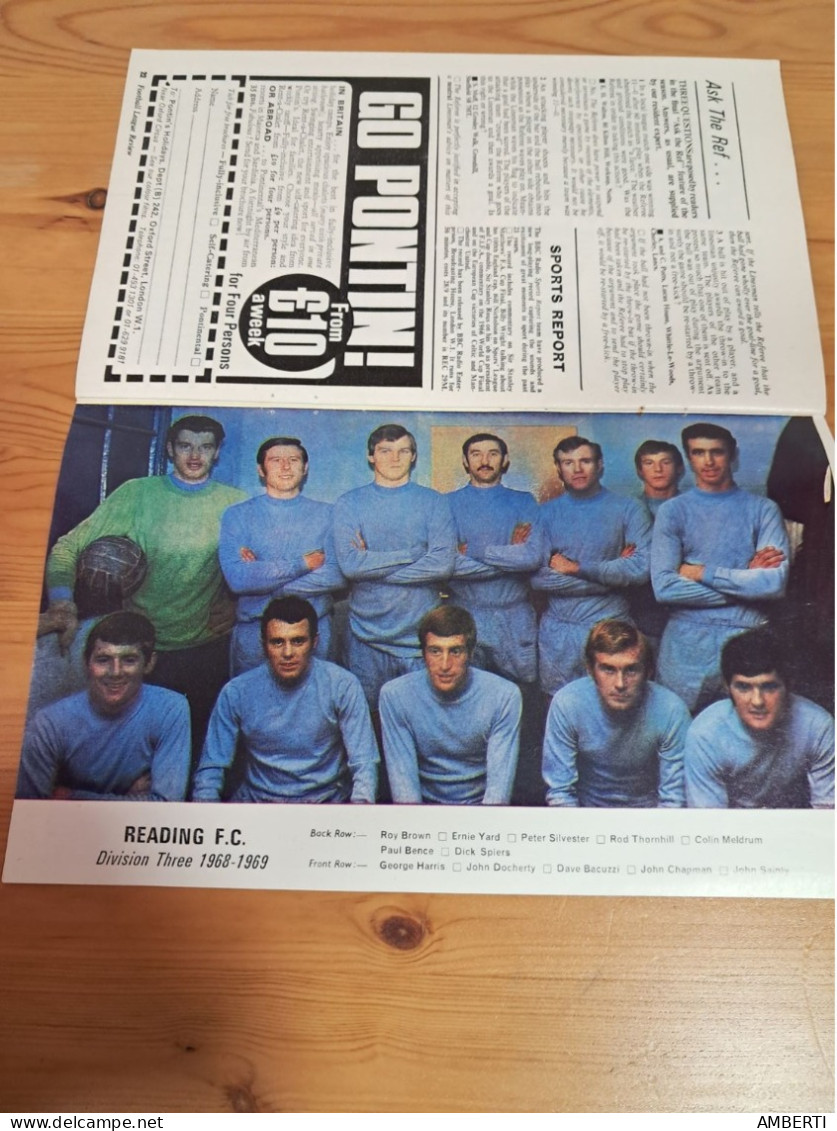 Football League Review poster Leeds Utd y Reading 1968/69