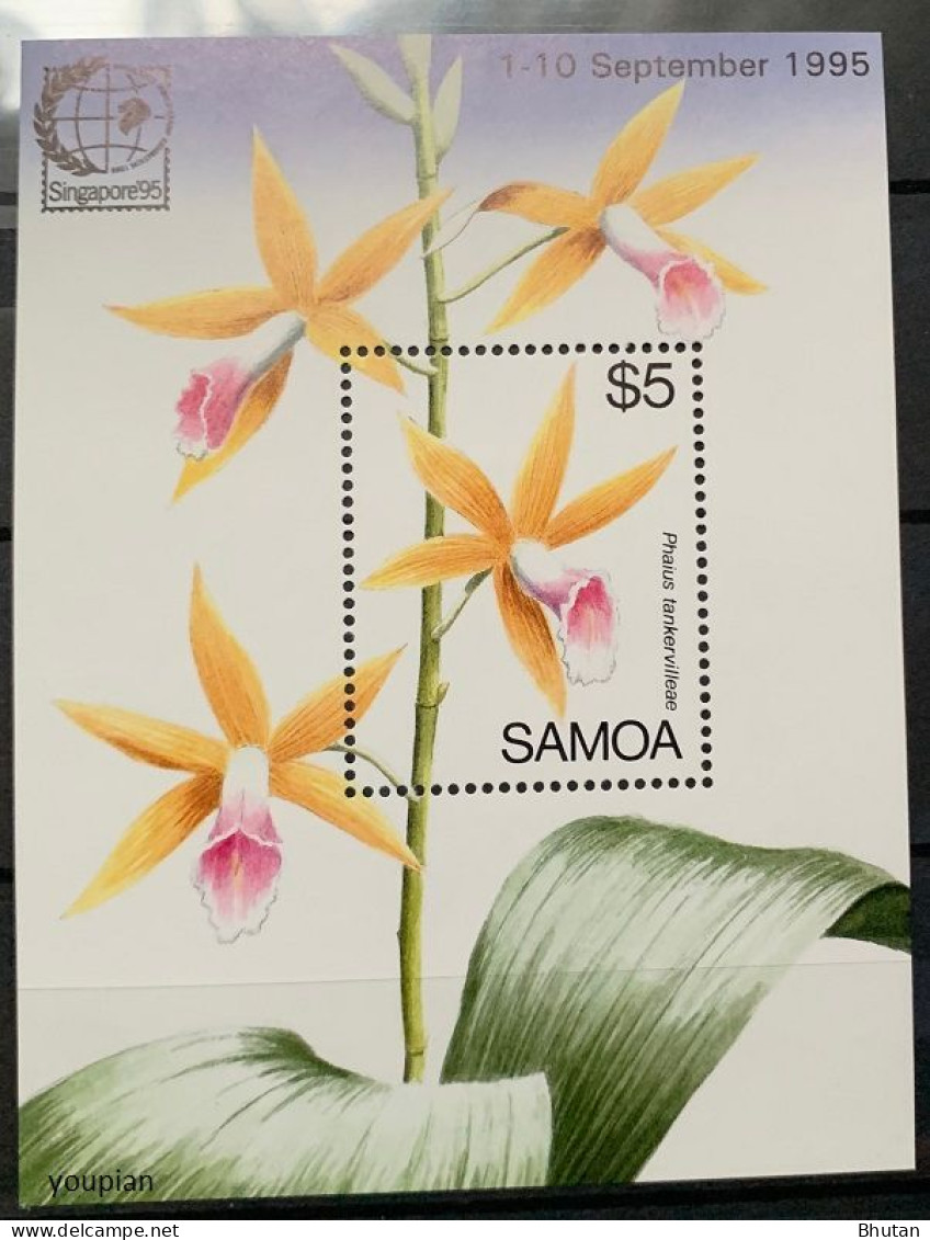 Samoa 1995, SINGAPORE 95 Philatelic Exhibition - Orchid, MNH S/S - Samoa