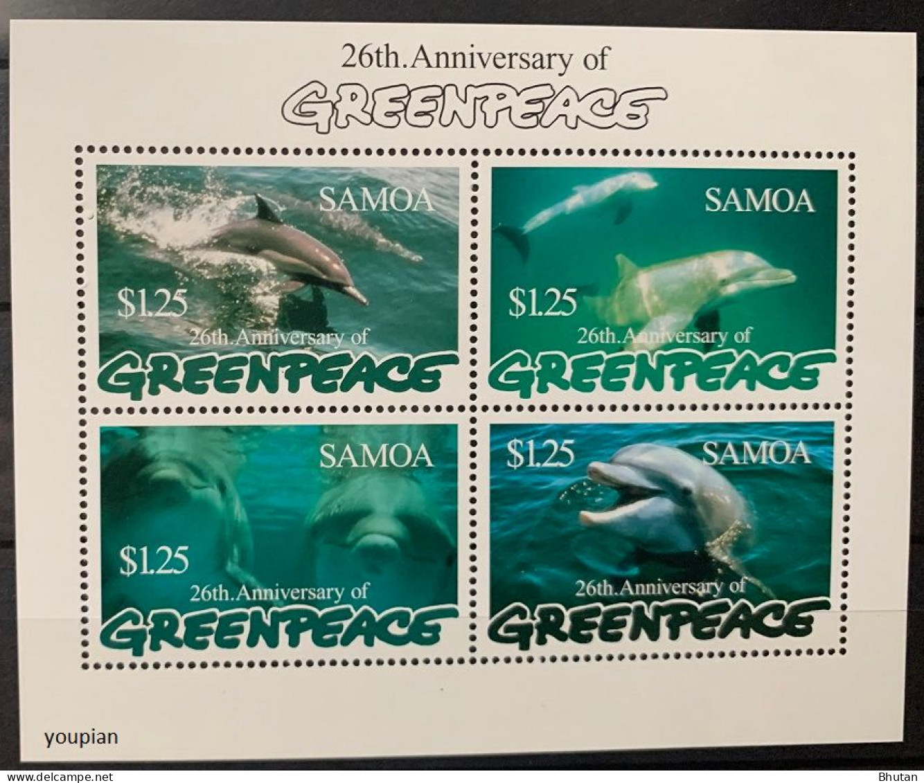 Samoa 1997, 26th Anniversary Of Greenpeace, MNH S/S - Samoa