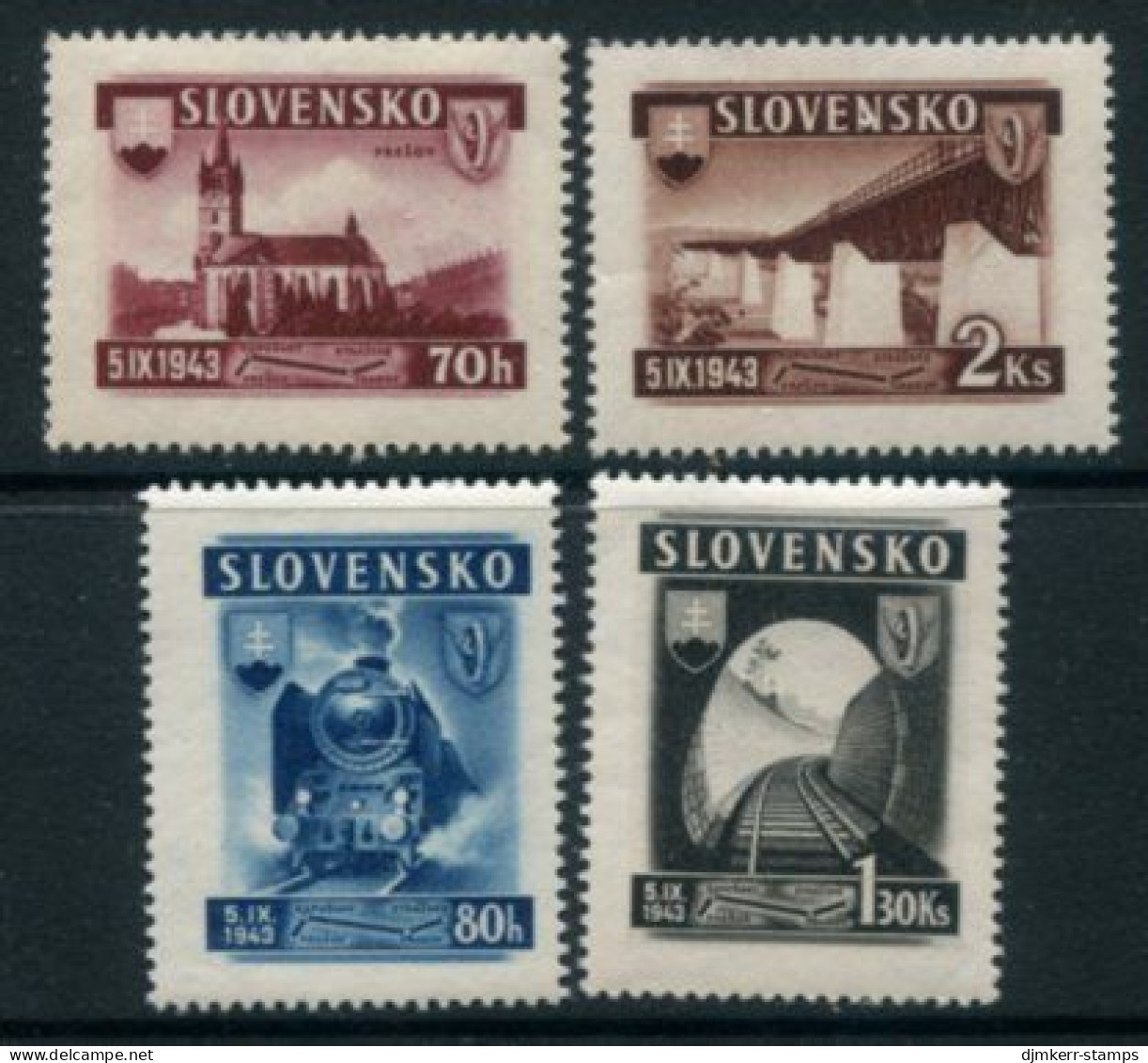 SLOVAKIA 1943 Strazke-Presov Railway MNH /**.  Michel 124-27 - Nuevos