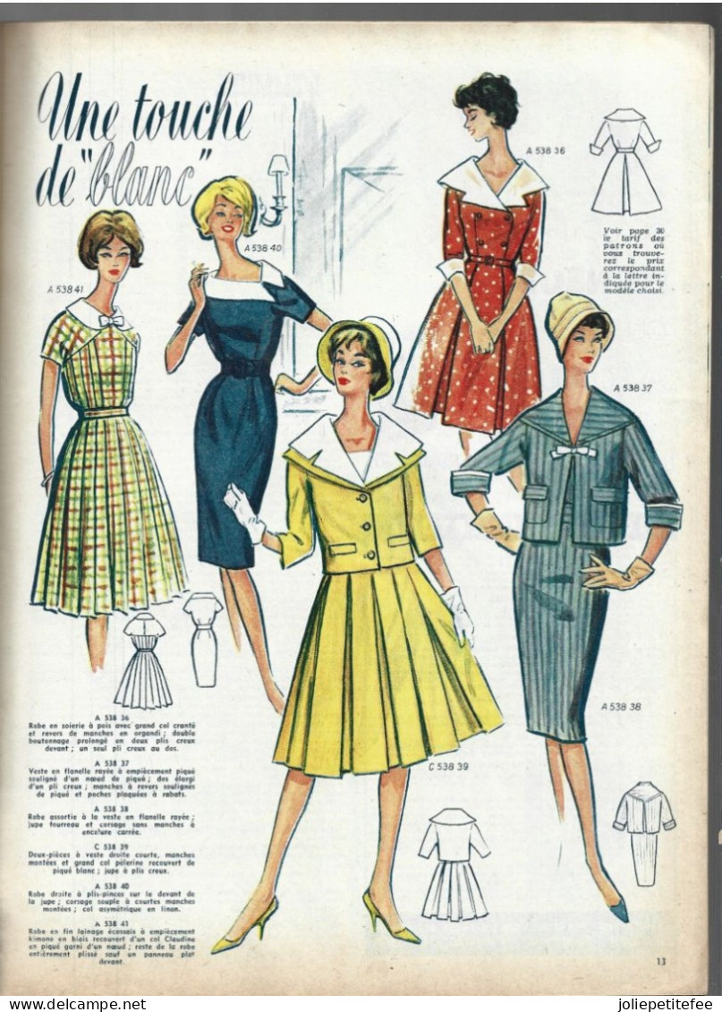 Magazine: N°538 -  1959    " MODE DE PARIS + PATRON D'UN DEUX PIECES T 44. - Fashion