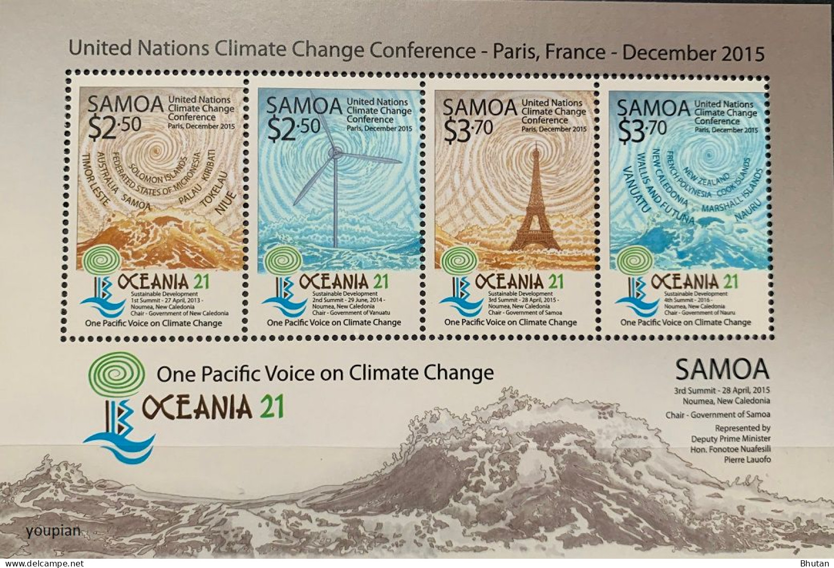 Samoa 2015, United Nations Climate Change Conference - Paris, France, MNH S/S - Samoa