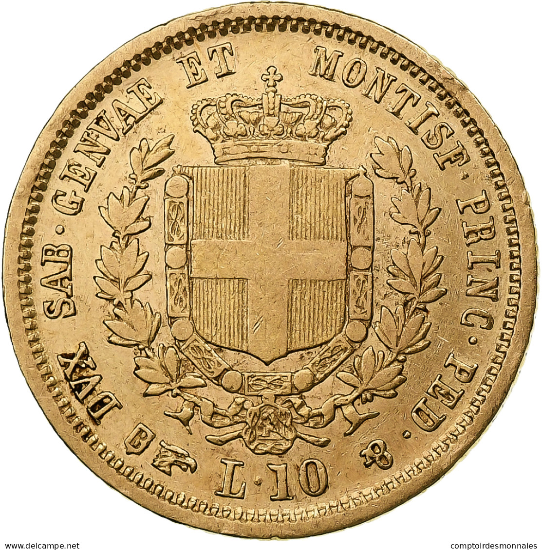 États Italiens, SARDINIA, Vittorio Emanuele II, 10 Lire, 1860, Turin, Très - Italian Piedmont-Sardinia-Savoie