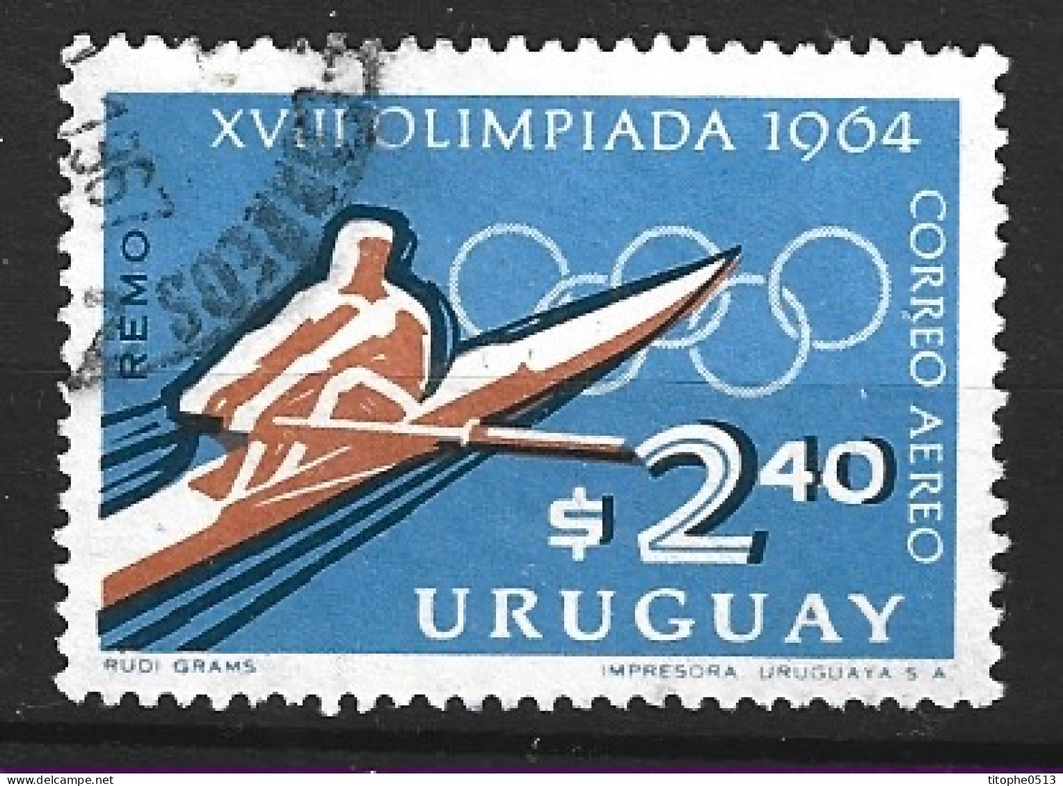 URUGUAY. PA 234 Oblitéré De 1963. Aviron. - Aviron