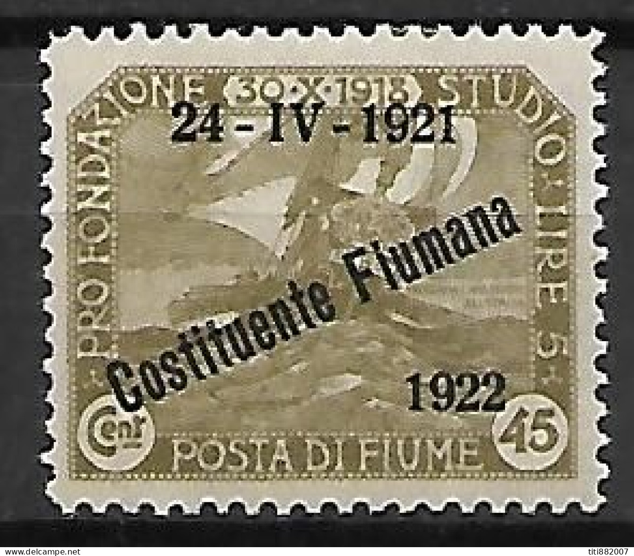 FIUME  -   1922.   Y&T  N° 163 *.  Surchargé - Fiume