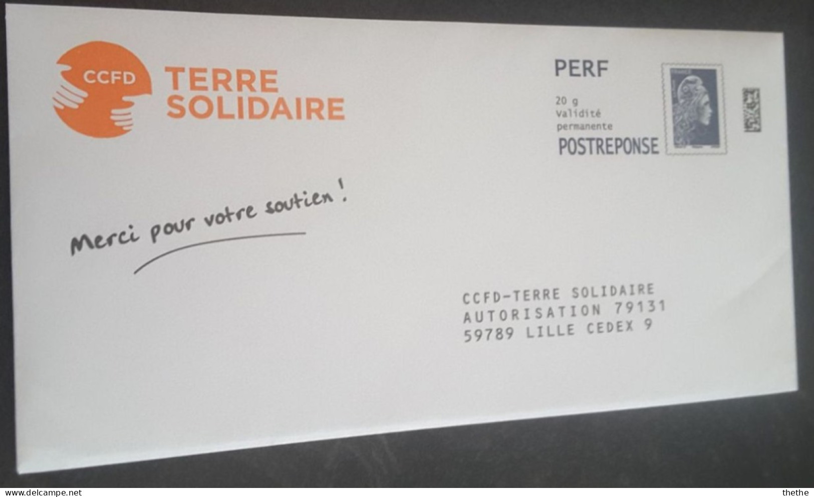 PERF Timbre Bleu : PAP REPONSE MARIANNE L'ENGAGEE..  CCFD - TERRE SOLIDAIRE - Prêts-à-poster: Réponse /Marianne L'Engagée